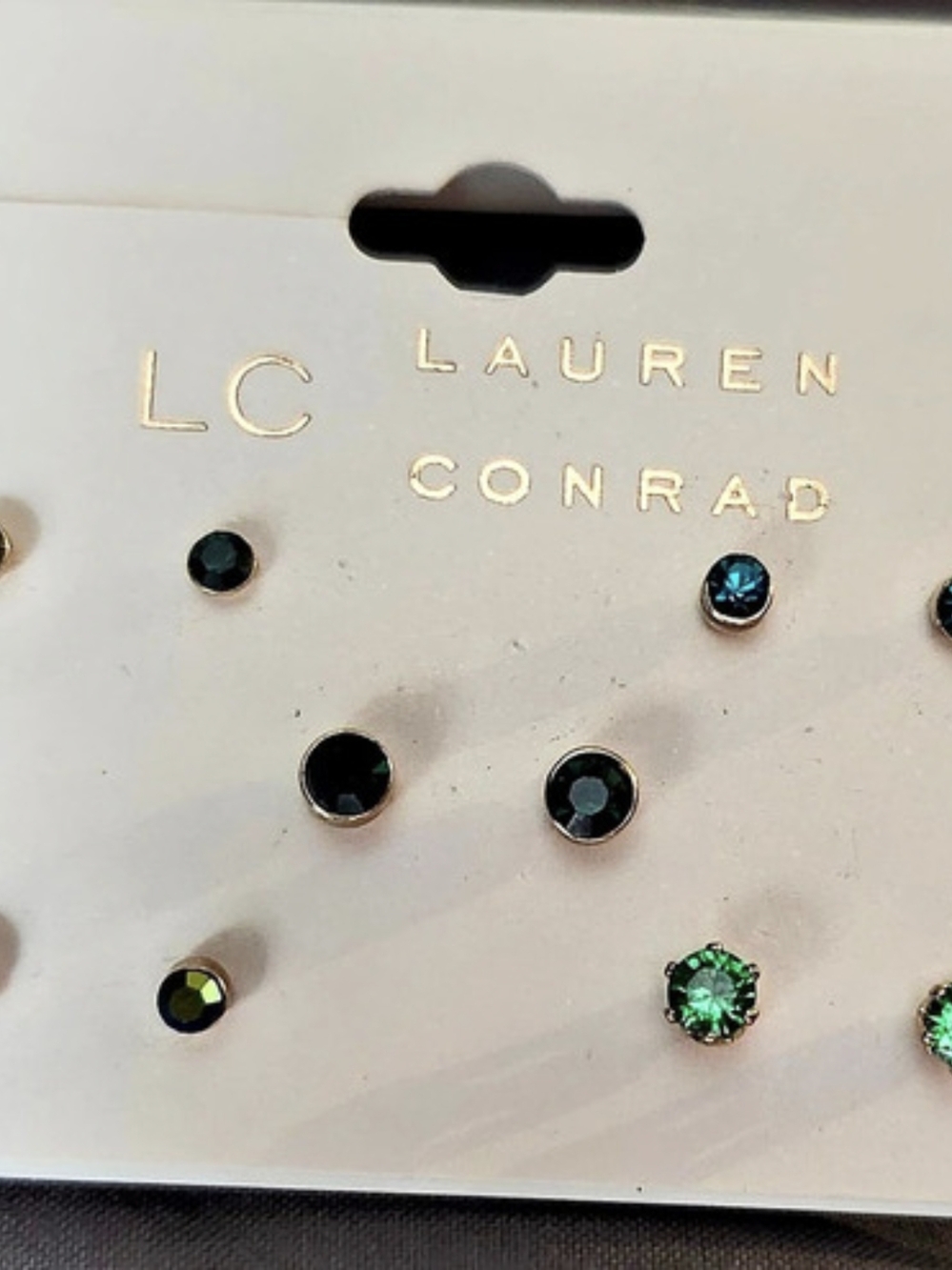 LC Lauren Conrad 5-Pair Stud Earring Set Green & Blue